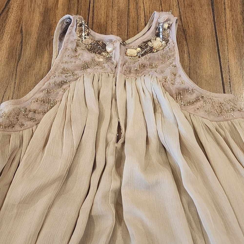 Anthropologie Moulinette Soeurs Sonora Trapeze halter Chiffon Flowy Mini Dress 0 - Picture 8 of 14